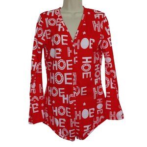 Yandy Womens Medium Love at Frost Sight Long Sleeve Booty One Piece Pajamas Xmas